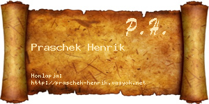 Praschek Henrik névjegykártya